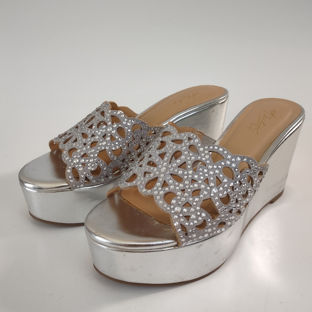 Silver Wedge Sandals